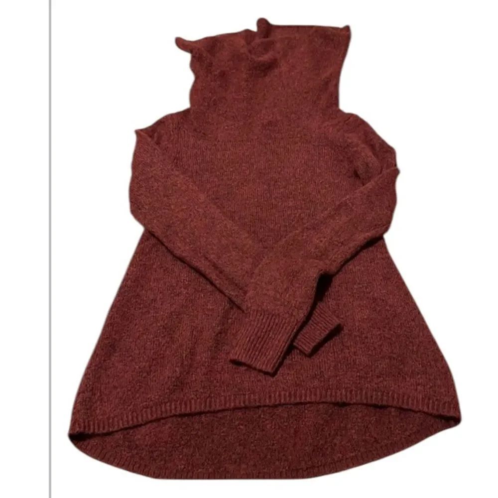 Mossimo szXS/S brownish orangish cowl neck longer in back LS tunic EUC